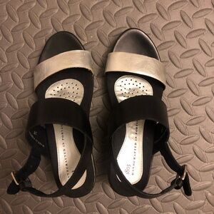1803 Leather Wedge Sandals Size 38